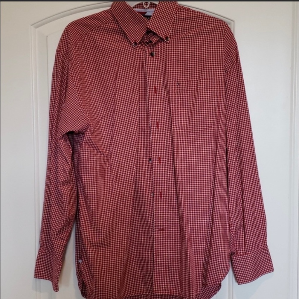 Men’s Tommy Hilfiger Red Plaid Boston Down Shirt